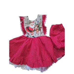 Addison Ray's Creations Vintage Santa Baby Pinafore Dress